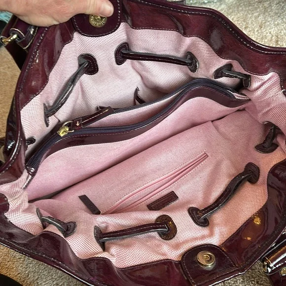 Plum patent Dooney and Burke tote - Picture 5 of 7